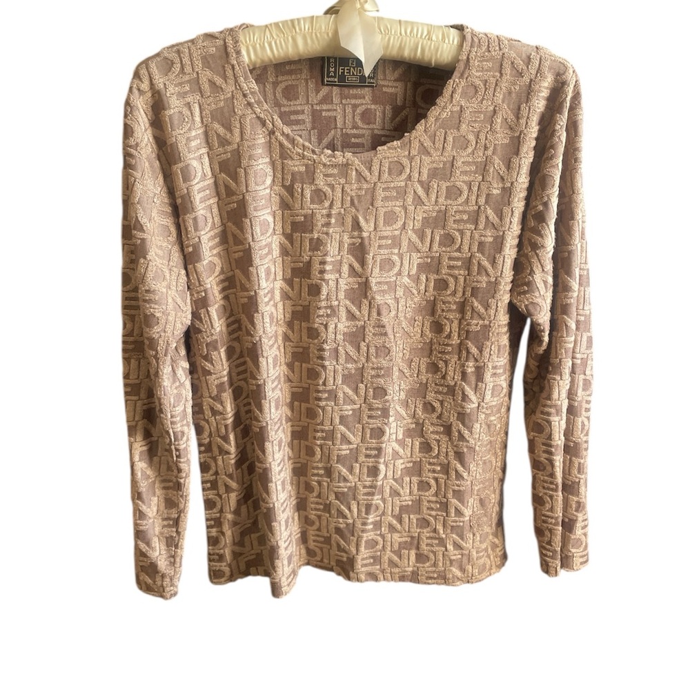 Fendi Logo Long Sleeves Top